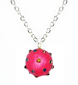 Disco Ball Choker Necklace in Hot Pink